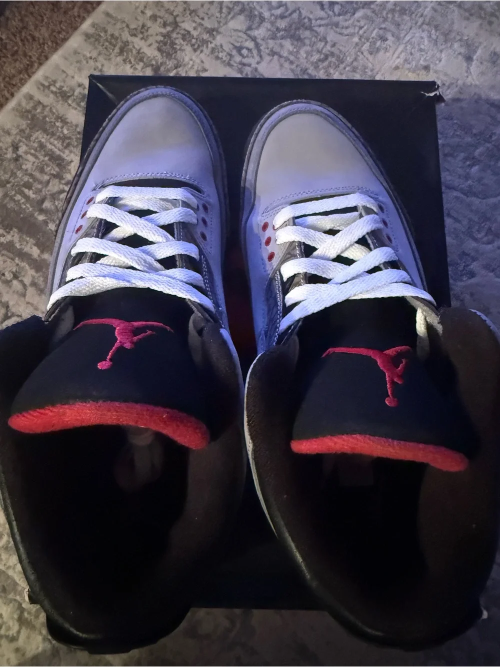 Jordan 3 Retro Stealth - Men's Grey, Black & Red Retro Basketball Sneakers